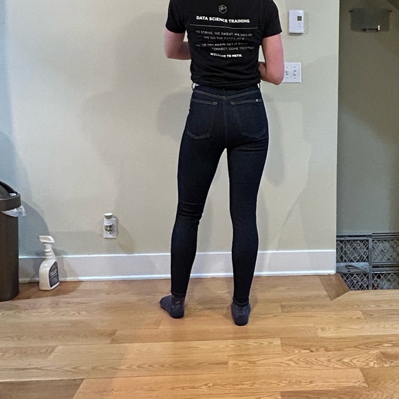 Everlane way-high clean front skinny jeans size 27 in dark indigo - Picture 4 of 8